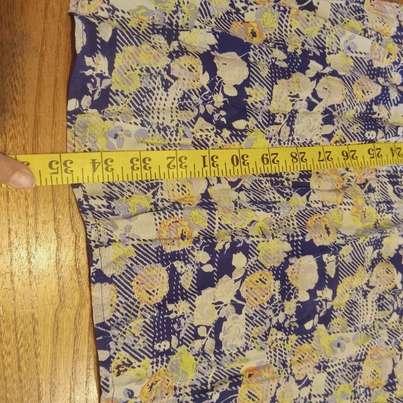 Skies are Blue Womens Floral Plaid Boho Tunic Dress Chiffon L/S V-Neck Sz MEDIUM - Picture 7 of 9